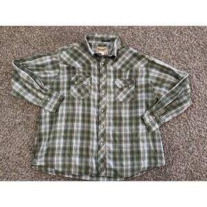 Vintage Wrangler Pearl Snap Shirt 2XL Big‎ Cowboy Rodeo Mens VTG Western Fashion